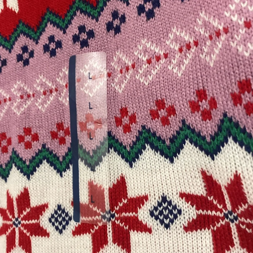 32 Degree Women's Argyle Graphic Sweater Purple Red Ski Pattern - Size L